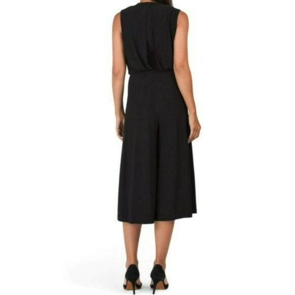 NWT Vince Camuto Surplice Front Pleated Wide Leg Cropped Jumpsuit - Picture 3 of 9